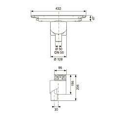 Сифон TECE TECEdrainprofile вертикальный DN50