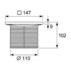 Декоративная решетка TECE TECEdrainpoint S, 150 мм, в пластиковой рамке