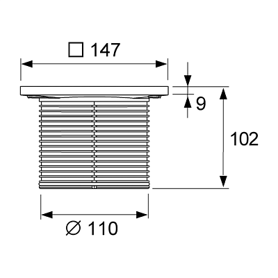 Декоративная решетка TECE TECEdrainpoint S, 150 мм, в пластиковой рамке