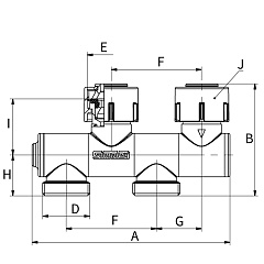 Узел нижнего подключения Flamco N1 c функцией отсечки. Для двухтрубных систем.