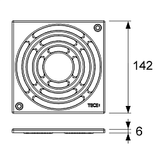 Декоративная решетка TECE TECEdrainpoint S, нержавеющая сталь, 150 мм, с фиксаторами
