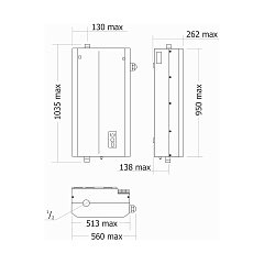 Электрический котёл отопления одноконтурный настенный Рэко 70П (РЭКО-70П-700-380В)