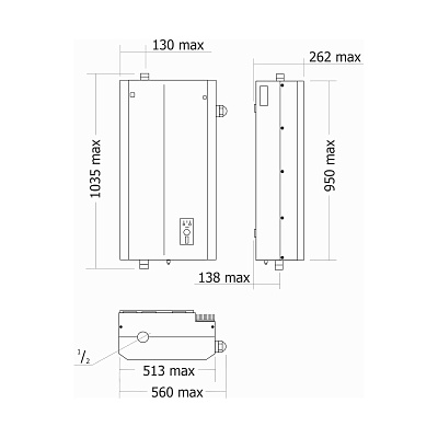 Электрический котёл отопления одноконтурный настенный Рэко 70П (РЭКО-70П-700-380В)