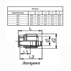 Заглушка ПОЛИТЭК ТПК-АКВА цанговая 20