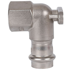 Угольник настенный Rommer с креплением 22х3/4 ВПр-ВР, нержавеющая сталь