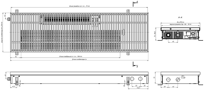 Внутрипольный конвектор с вентилятором Eva KB.75.258.900