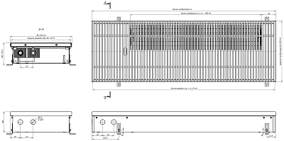 Внутрипольный конвектор с естественной конвекцией Eva K.100.303.1500