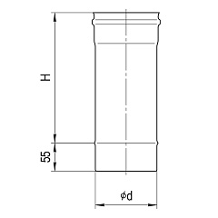 Дымоход FERRUM 0,25м (430/0,5 мм) Ф160