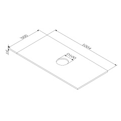 Столешница AM.PM Func под накладную раковину, для тумбы 100 см, цвет дуб крафт