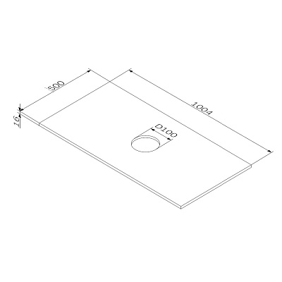 Столешница AM.PM Func под накладную раковину, для тумбы 100 см, цвет дуб крафт