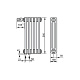 Стальной трубчатый радиатор отопления Zehnder 3057 6 секций, белый (RAL 9016), нижнее подключение