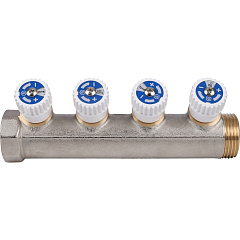 Коллектор Stout с регулировочными вентилями 1x1/2 с 4 отводами, SMB 6851 011204