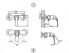 Смеситель для ванны Bravat FIT F9135188CP-01-RUS