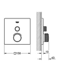 Встраиваемый смеситель Grohe Grohtherm SmartControl 29123000