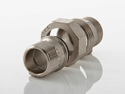 Сгон VALTEC разъемный 2 наружная резьба, никелированная латунь