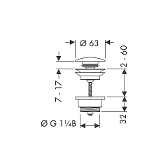 Донный клапан Hansgrohe Push-open 50100000