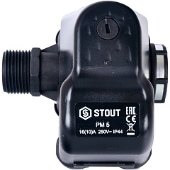Реле давления Stout для водоснабжения со встроенным манометром PM5-3W, 1-5 бар