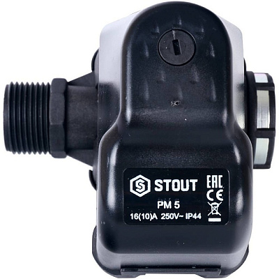 Реле давления Stout для водоснабжения со встроенным манометром PM5-3W, 1-5 бар
