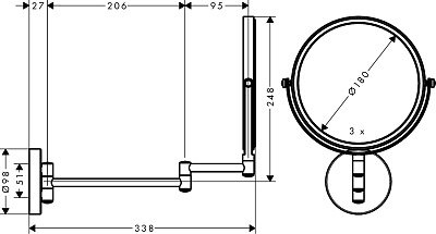 Зеркало косметическое Hansgrohe Logis Universal 73561000