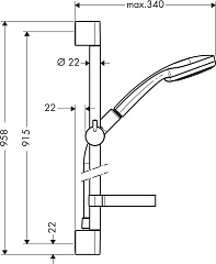 Душевой гарнитур Hansgrohe Croma 100 Vario Unica C Shower Set 27771000
