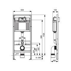 Комплект инсталляции TECE TECEbase 2.0 с панелью смыва TECEnow белая