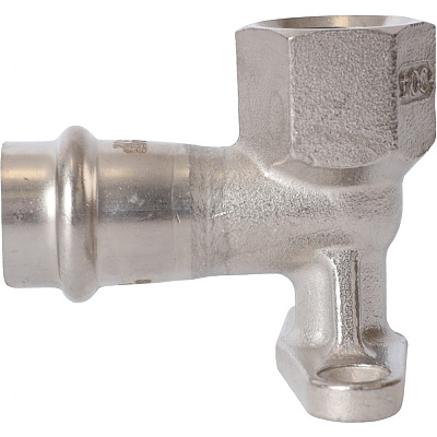 Угольник настенный Rommer с креплением 18х1/2 ВПр-ВР, нержавеющая сталь