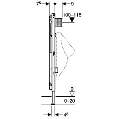 Система инсталляции для писсуара Geberit Duofix универсальный с сифоном 111.616.00.1