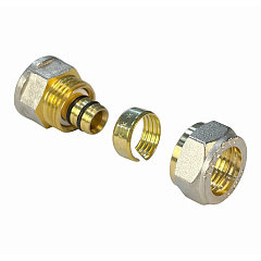 Соединитель Valfex для труб PE-RT/Al/PE-RT, обжимной с переходом на ВР 16 x 1/2 дюйма