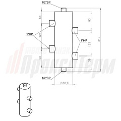 Гидравлический разделитель (гидрострелка) ПроксиТерм GS 25
