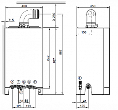 Настенный газовый конденсационный котел, двухконтурный, отопления Viessmann Vitodens 050-W 33кВт Природный и сжиженный газ 7730641