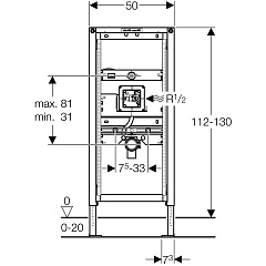Система инсталляции для писсуара Geberit Duofix универсальный со скрытым распознаванием 111.689.00.1