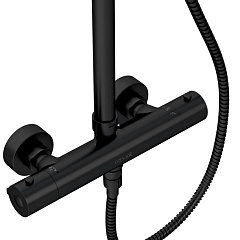 Душевая система Cersanit BRASKO BLACK (смеситель термостатический) 3 режима шланг 150 металл черный