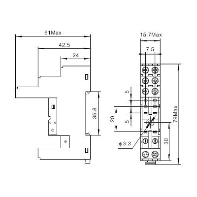 Реле промежуточное Zont на DIN-рейку, 12V DC в сборе