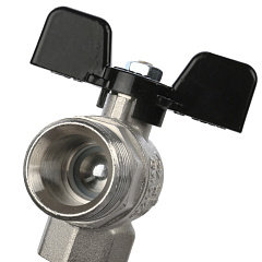 Кран шаровой Stout полнопроходной угловой с американкой 1/2 ВН, бабочка