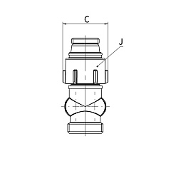 Узел нижнего подключения Flamco D1/50 прямой, G 1/2 НР x G 3/4 НР