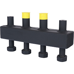 Стальной распределительный коллектор Stout DN20 2 контура с кронштейнами (в теплоизоляции)