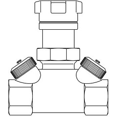 Вентиль запорный Oventrop Hycocon ATZ DN 15, НР, латунь, в изоляции