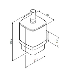 Диспенсер для жидкого мыла AM.PM Gem стеклянный с держателем A9036900