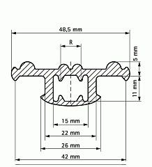 Резиновый профиль Walraven BIS RapidStrut, 30 м