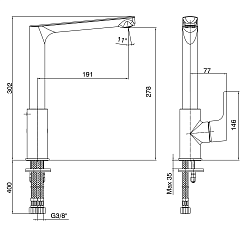 Смеситель для кухни E.C.A. Luna 102118043