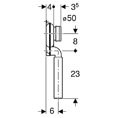 Сифон для писсуара Geberit вертикальный выпуск d 50 мм