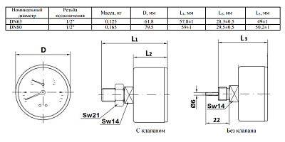 Термоманометр Watts F+R 818/4, аксиальный