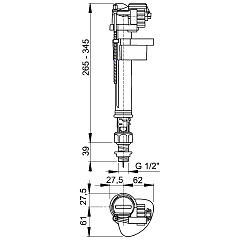 Впускной механизм с нижней подводкой и металлической резьбой 1/2 Alcaplast A18-1/2 дюйма