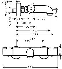 Смеситель для ванны Hansgrohe Ecostat 1001 CL 13201000