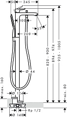 Напольный смеситель Hansgrohe Metris 31471000