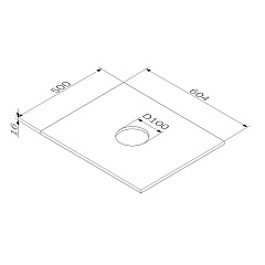 Столешница AM.PM Func под накладную раковину, для тумбы 60 см, цвет белый глянец