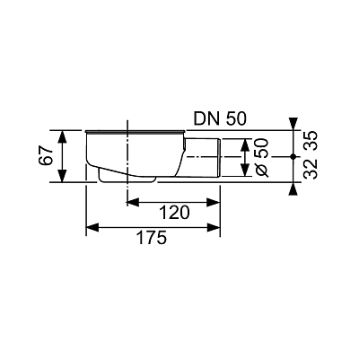 Сифон TECE TECEdrainline заниженный, DN50, боковой