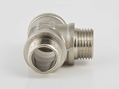 Тройник VALTEC 3/4 внутренняя-наружная резьба, никелированная латунь