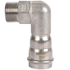 Угольник-переходник Rommer 35х1, ВПр-НР, нержавеющая сталь