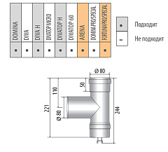 T-образное соединение Ferroli П/П/М 80 мм